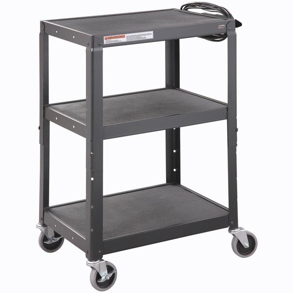 Global Industrial Steel Audio Visual & Instrument Cart - Black 113116